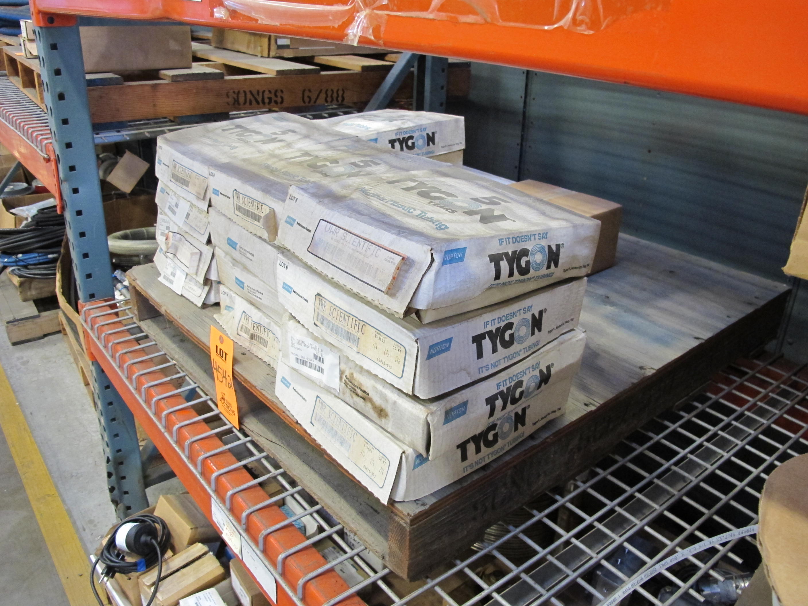 (17 BOXES) TYGON TUBING, 1/4" ID X 1/2" OD X 100' SIZE, CLEAR PVC MATERIAL, FLEXIBLE KIND. 100 FEET PER BOX. LOADING & HANDLING FEE $15-4542